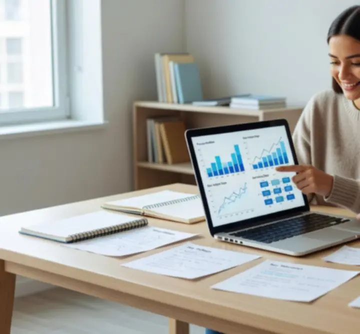 Osoba podążająca za przewodnikiem edukacyjnym krok po kroku