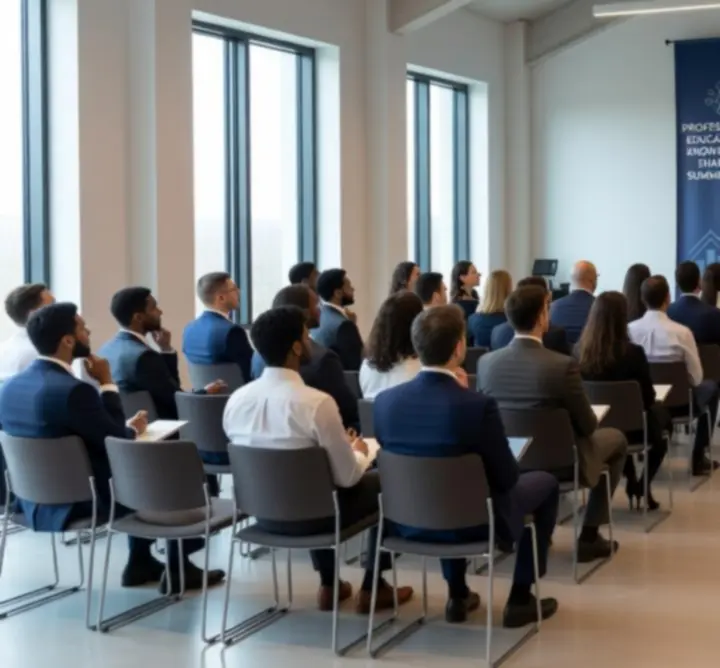 Uczestnicy konferencji edukacyjnej podczas inspirującej prelekcji